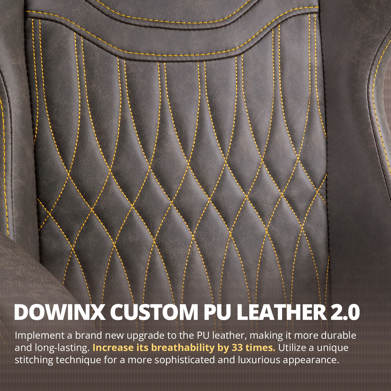 Dowinx Gaming Chair Breathable PU Leather Gamer Chair with Pocket Spring Cushion, Ergonomic Computer Chair with Lumbar Support