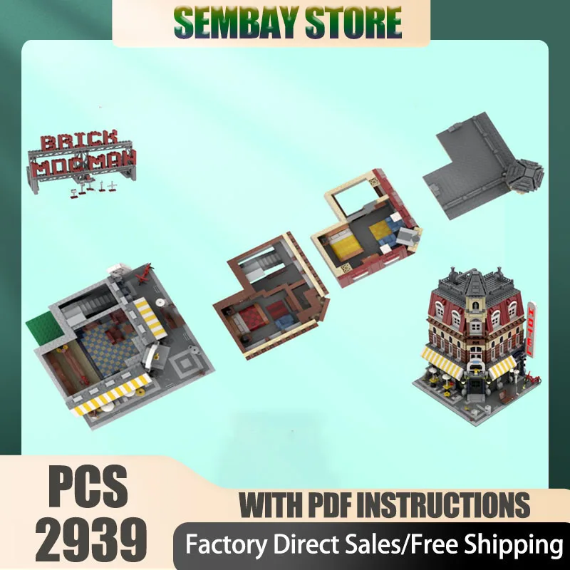 

Modular City Building Model Moc Building Bricks Modular 10182 Cafe Corner Technology Blocks Christmas DIY Toy Construction Gifts