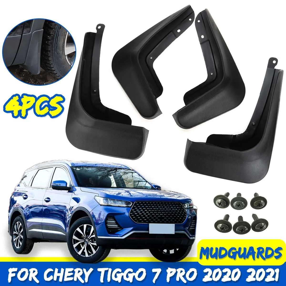 4pcs Set Mudguards Front and Rear Fender Mud Flaps Guard Splash Flap Mudguard Car Accessories for Chery Tiggo 7 pro 2021 2020