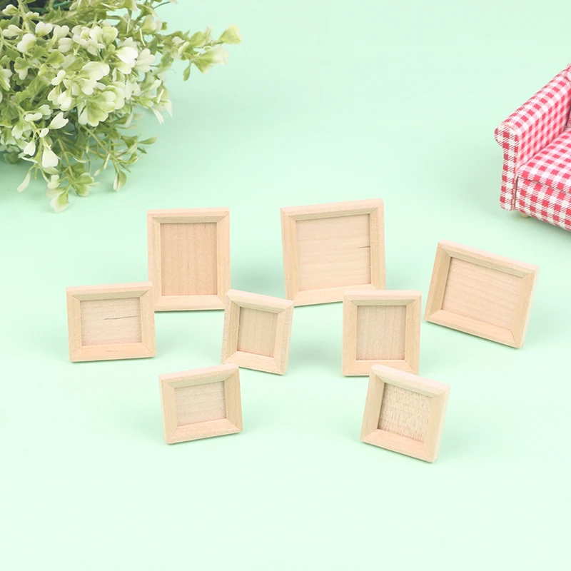 1Set 1:12 Dollhouse Miniature Photo Frame With Rear Cover Furniture Model For Doll House Decor Kids Pretend Play Toys