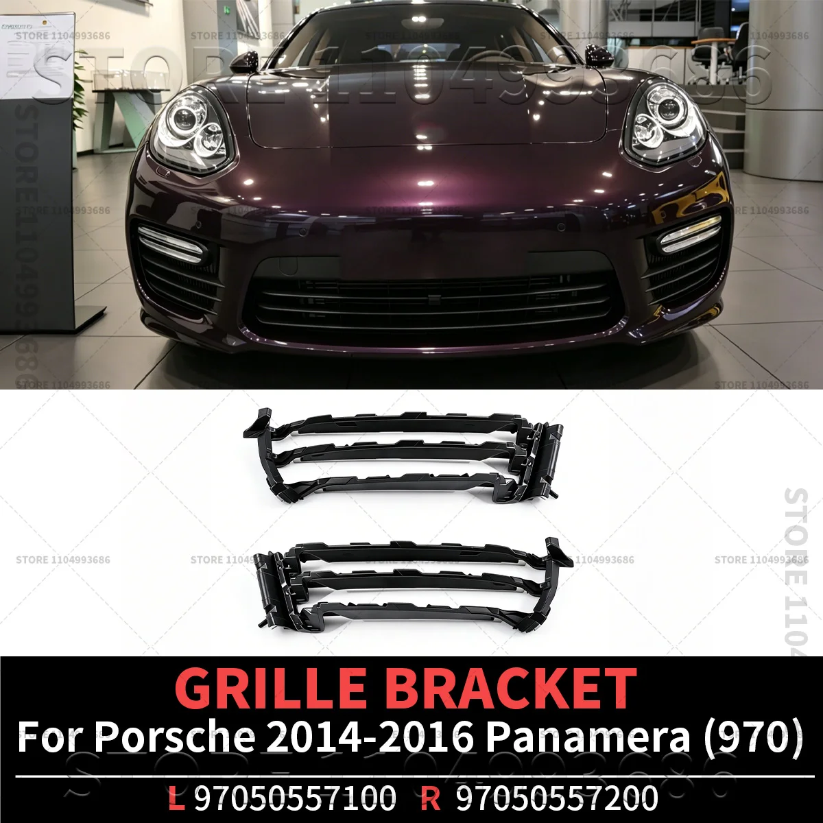 

For Porsche 2014 2015 2016 Panamera GTS Turbo (970) Car Front Bumper Grille Bracket Left And Right OEM 97050557100 97050557200