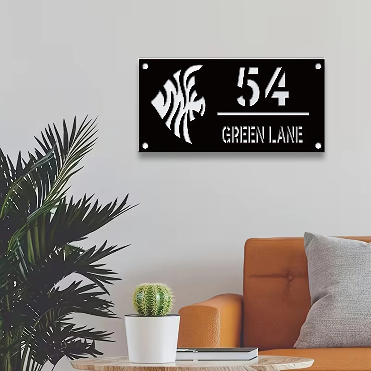 1Pc Custom tropical fish Number&Text Acrylic House Number Door Street Sign Plaque,Home Room Garden Decor,Birthday Wedding Gift