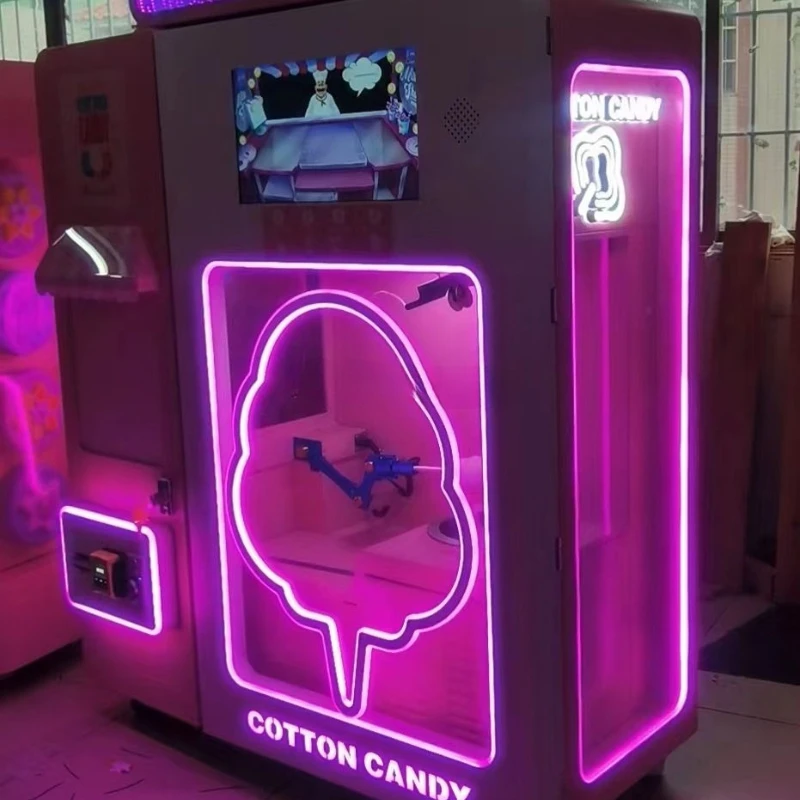 High Quality Cotton Candy Vending Machine Shopping Mall Electronic Ice Cream Machine Cotton Candy Making Machine Manufacturer