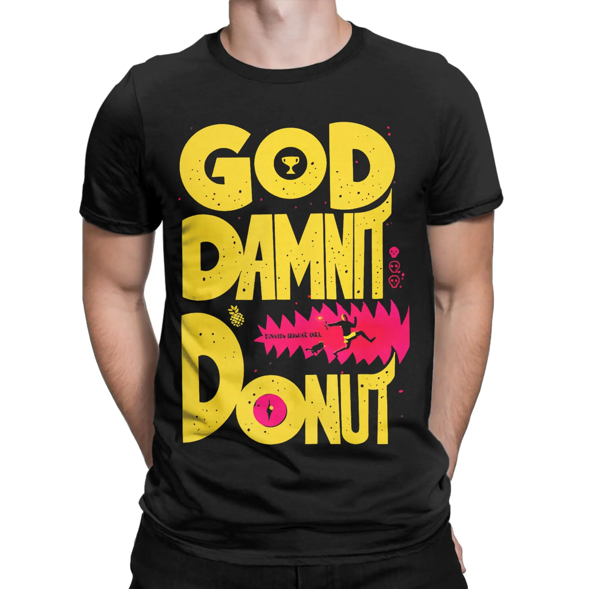 Goddammit Donut Funny Book Lover T-Shirt Summer  Novelty T Shirts Men's Pure Cotton O Neck Oversize Top Tees Short Sleeve Tops