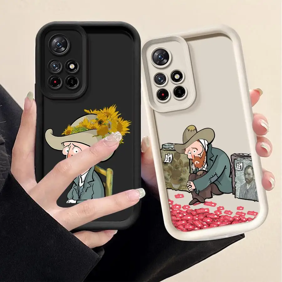 電話ケース Xiaomi Redmi 9T 9C 12C 10A 14C 13C A2 A1 Plus 10C A3 A5 9A ソフトカバー ゴッホ クリエイティビティ フラワー