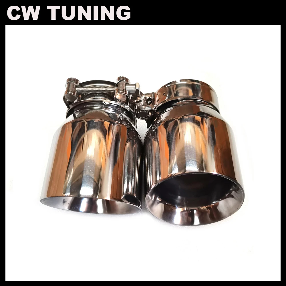 1PCS 77 mm -101mm Exhaust Tip For Mazda CX-5 CX-4 CX-3 Mazda Axela Atenza Exhaust Modified Decorative Stainless Steel Tail Tips