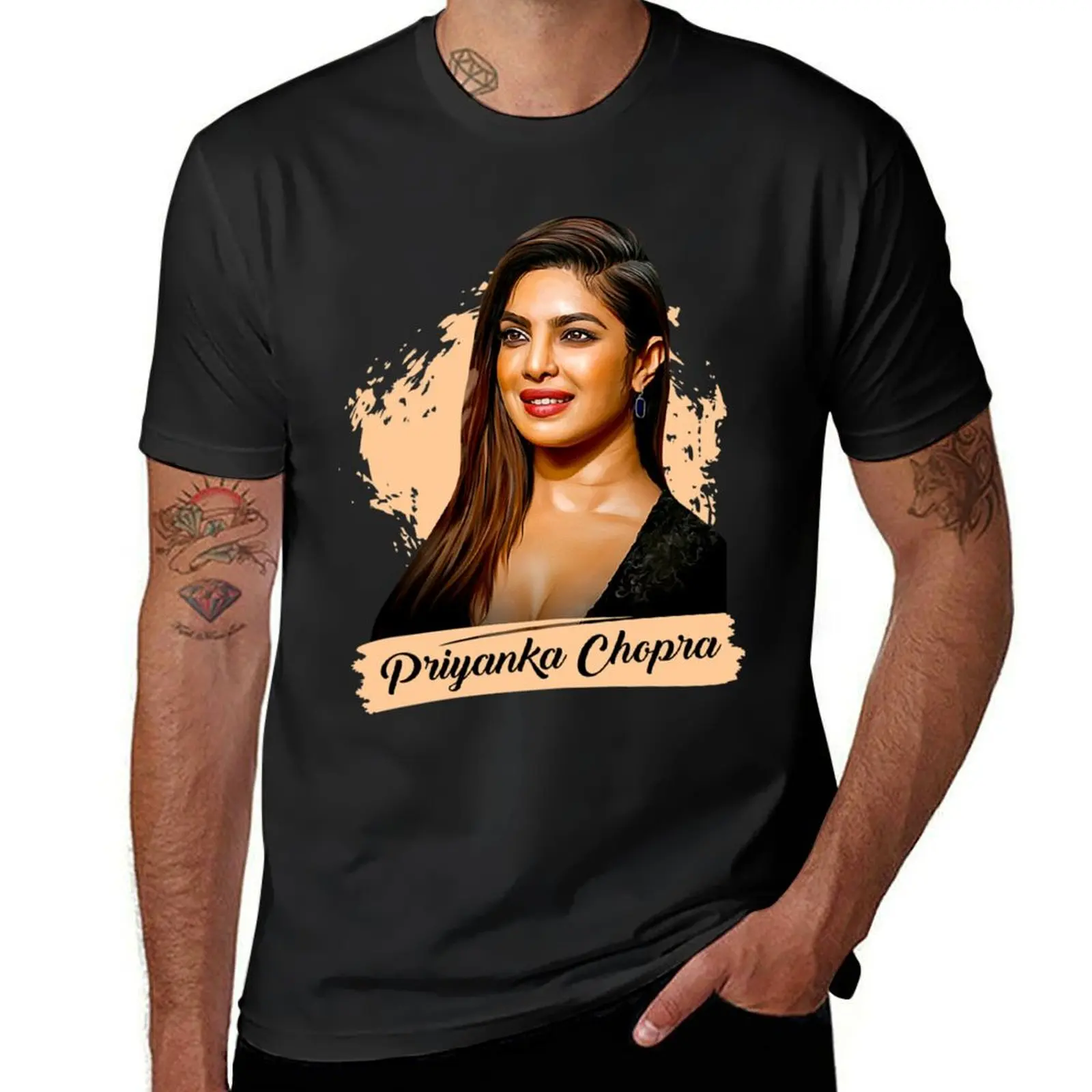 Priyanka-Camiseta clásica chopra para hombre, ropa de verano de gran tamaño