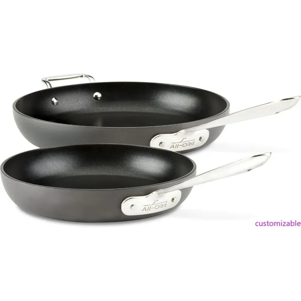 

HA1 Hard Anodized Nonstick Fry Pan Set, 10 and 12, Black, 2-Piece Cookware