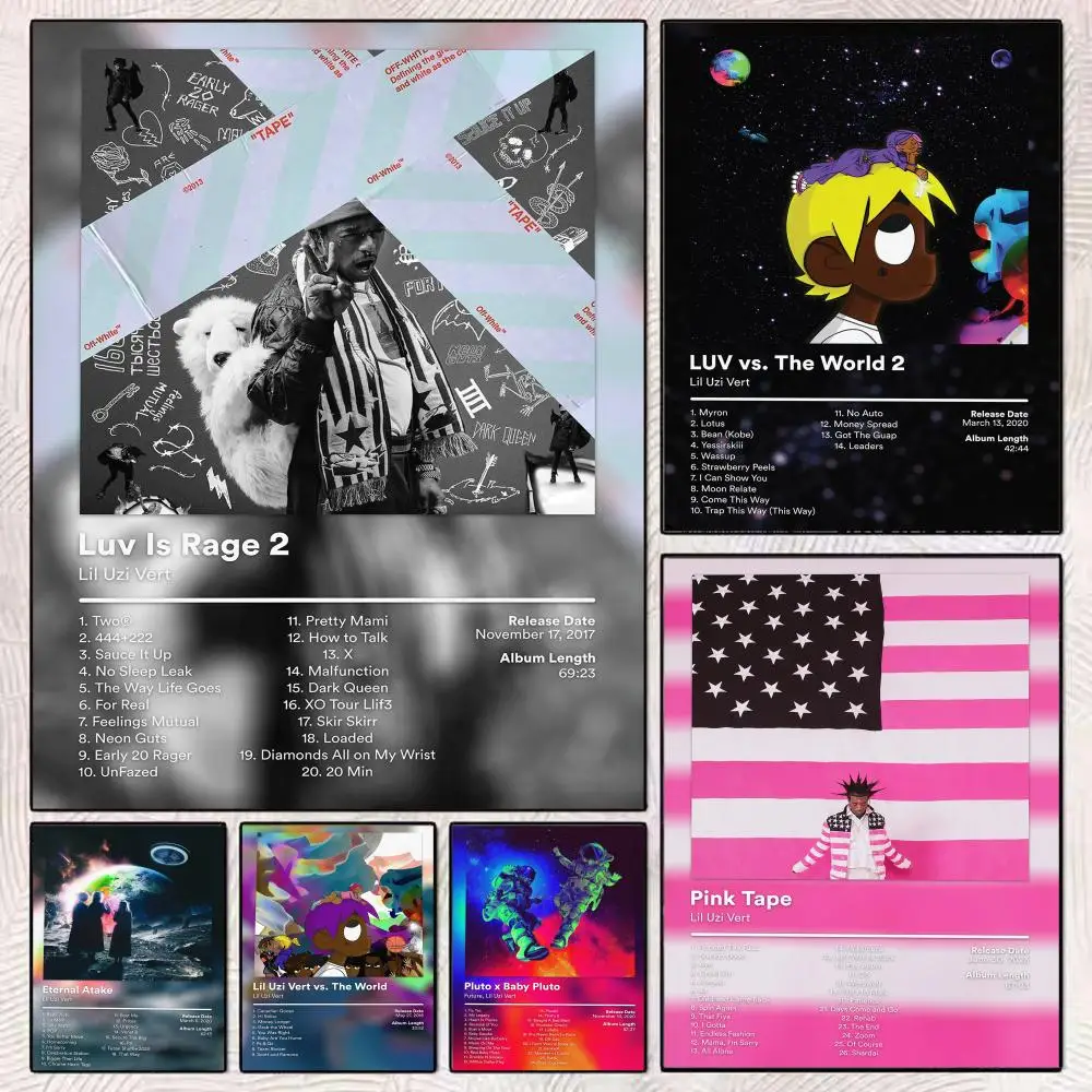 Rapper L-Lil Uzi Vert Music Album Painting Calligraphy Aesthetic Canvas Wall Poster Modern Room Bedroom Cafe Wall Artwork