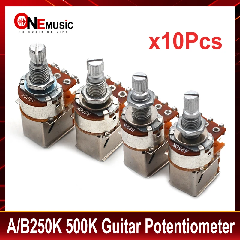 10Pcs A500K/B500K/A250K/B250K Push Pull Guitar Control Pot Guitar Potentiometer Guitar Part