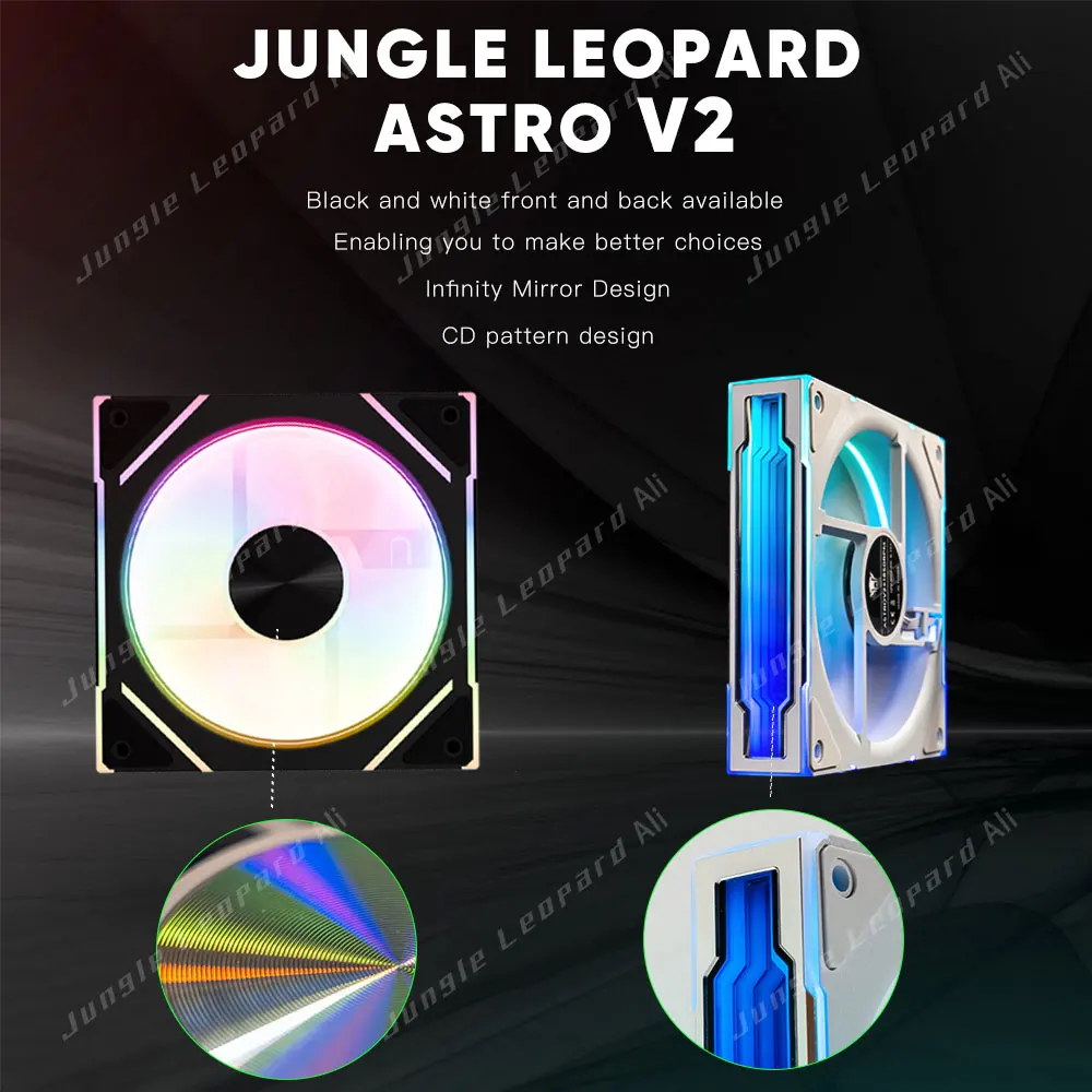 Jungle Leopard AstroV2 PC Case Fan 120mm 5V 3Pin ARGB Cyclic Mirror Light Effect Lian PWM 800 to 1850RPM Cooling Fan Li