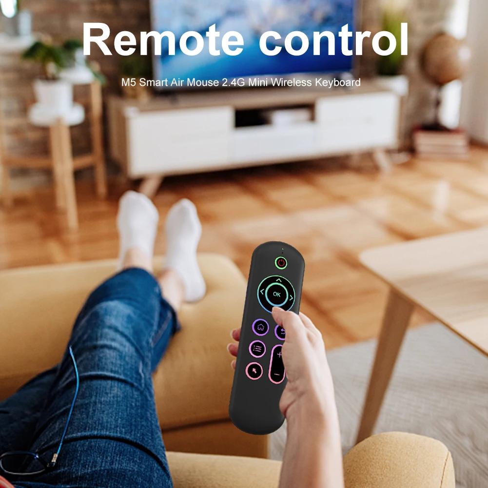 M5 Fly Air Mouse telecomando ricaricabile 2.4G + BT5.2 Air Mouse tastiera rilevamento movimento remoto per Android TV Box/PC/Smart TV