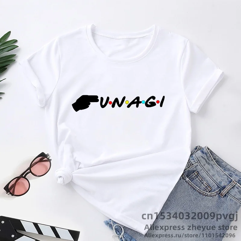 Unagi with Colored Dots T-Shirt Women Friends TV Show Tshirt Harajuku Summer Women's Tee Shirt Unisex Streetwear