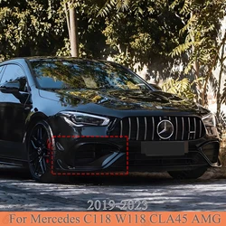 CLA 45S Fog Lamp Grille Trim Air Blade For Mercedes Benz C118 W118 CLA45 AMG 2019-2023 Front Bumper Side Spoiler Splitter Canard