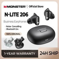 Monster Earbuds N-LITE 206 Bluetooth 5.4 Earphones Sports Wireless Headphones with Mic Touch Control Noise Cancelling Waterproof