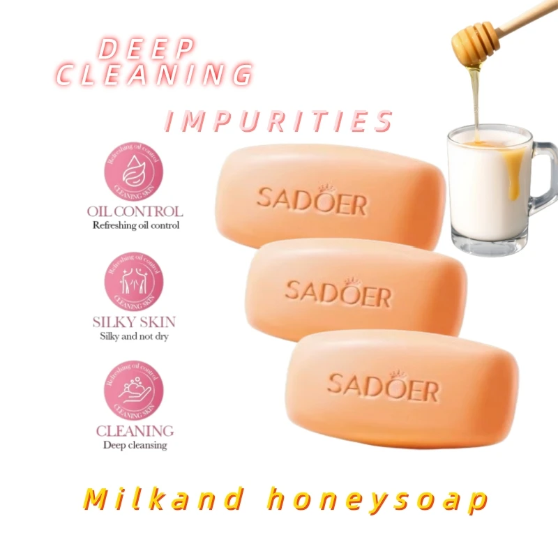 3 Pieces of Honey Milk Scented Cleansing Soap, Which Can Be Used for Washing Hands, Cleansing the Face, and Cleaning the Body. Suitable for Home and Hotel Use, with Beautiful Packaging, Especially Suitable for Women