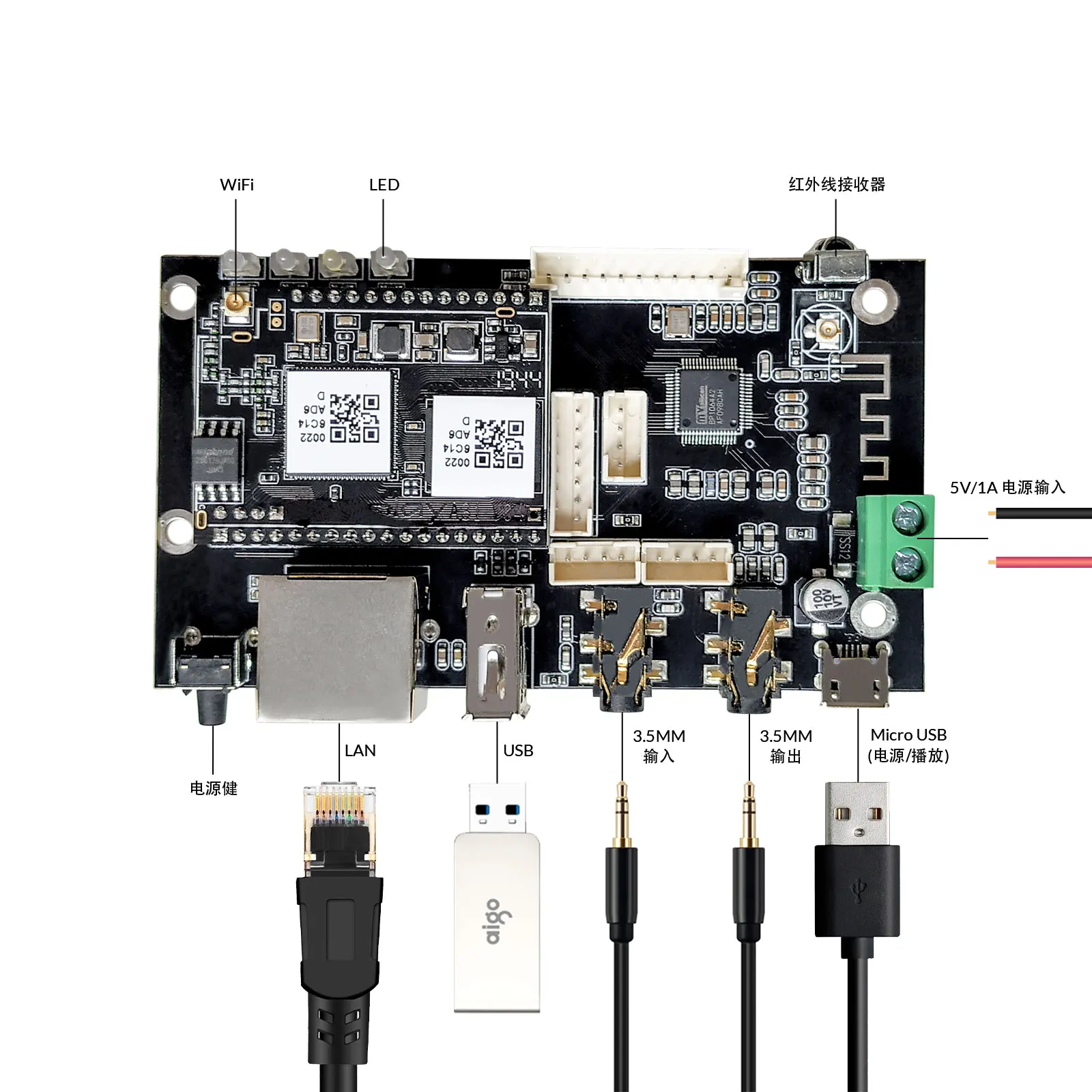 Bluetooth 5.0 Lossless decoder DIY power amplifier modified multi-room audio controller home audio control Linkplay A31 wifi