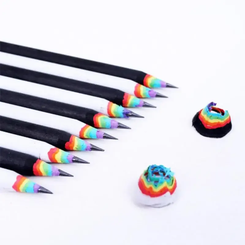 Pencil Hb Rainbow Color Pencil Stationery Items Drawing Supplies Cute Pencils For School Office School Gift