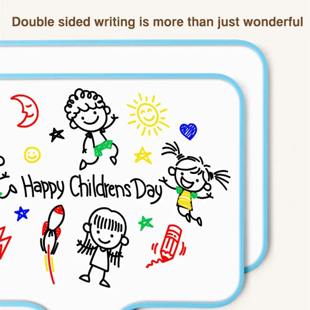 سبورة بيضاء بلاستيكية محمولة على الوجهين، لوحة فورية محمولة قابلة للمسح، مكتب المدرسة