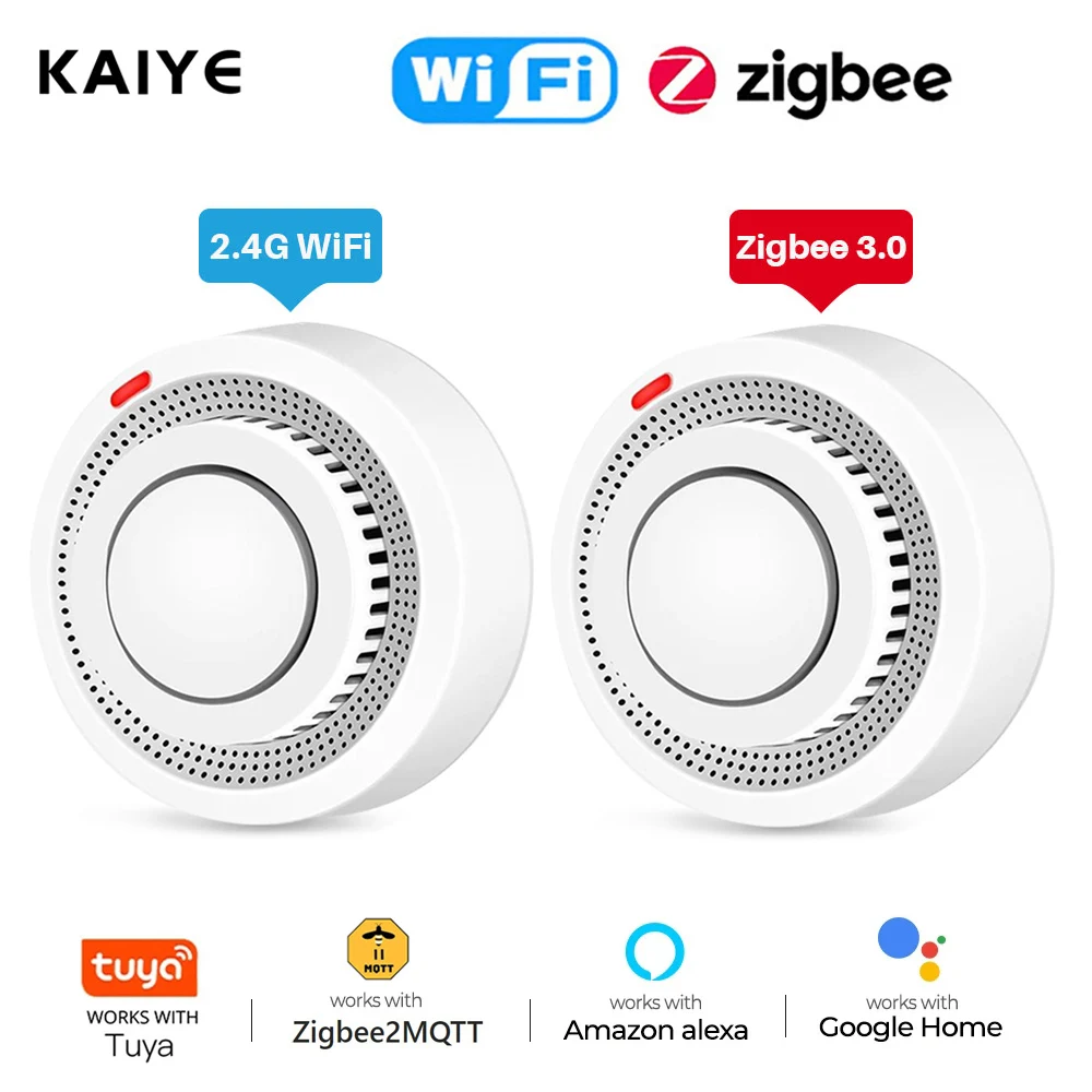 Tuya ZigBee 스마트 연기 감지기 보안 보호 연기 경보, 스마트 라이프 앱을 통한 홈 보안 시스템용 화재 보호 