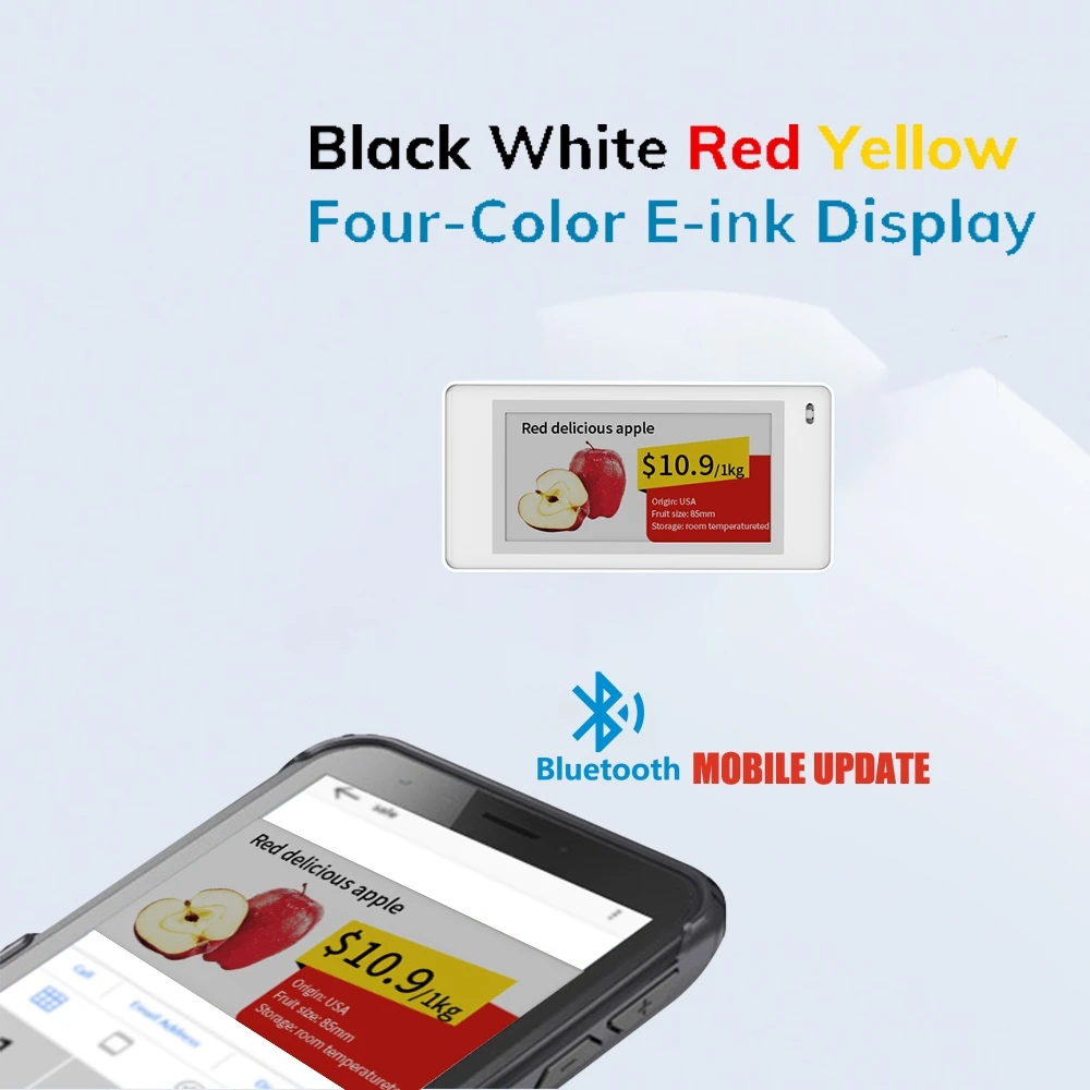 

B/W/R/Y Mobile App Control 2.13 inches Digital Price Tag ESL Digital Eink Epaper ESL Electronic Shelf Label for Retail Store