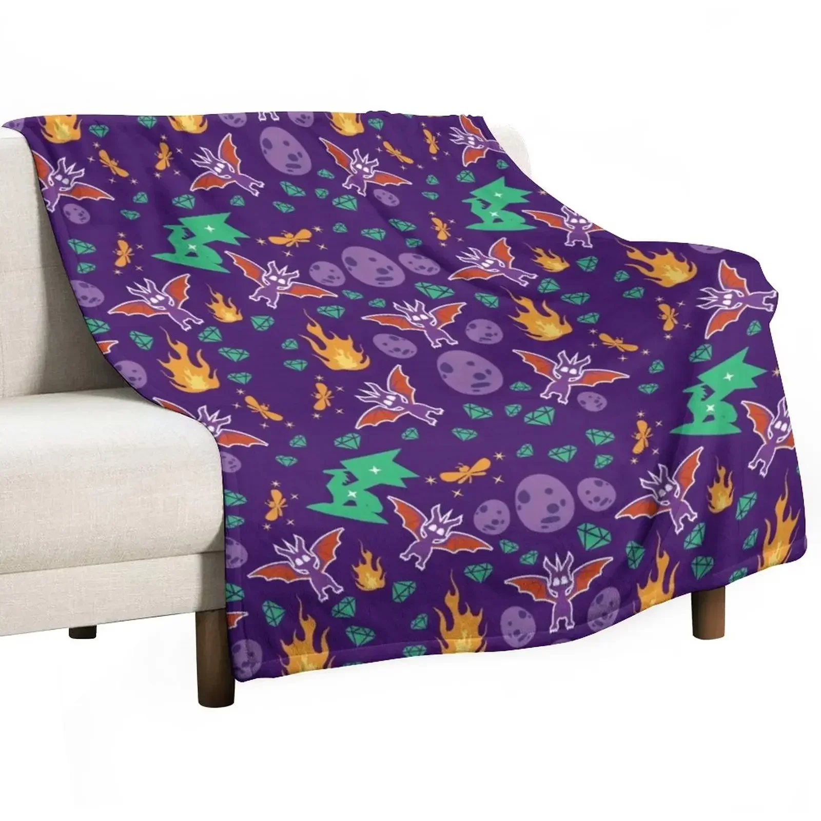 

Spyro Pattern Throw Blanket blankets and throws blankets ands Plaid on the sofa Nap Blankets