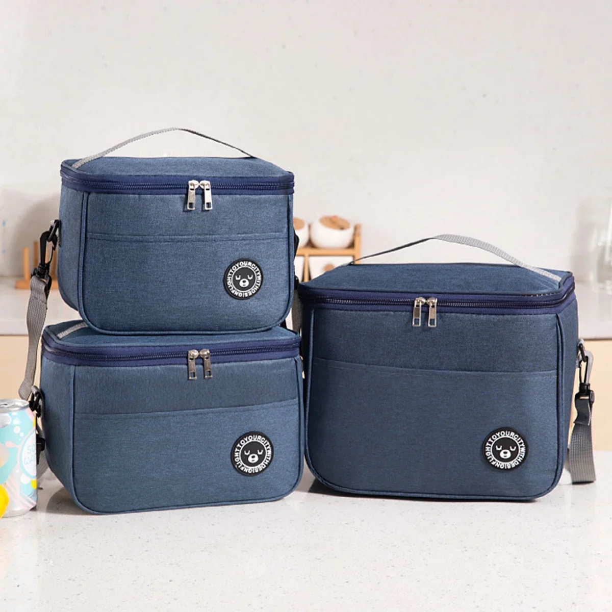 Isolierte Tasche, Lunchbox, Handtasche, quadratische Isoliertasche, verdickte Bento-Tasche aus Aluminiumfolie, für Büroangestellte, Studenten zum Mitnehmen von Speisen, L – Detail 7