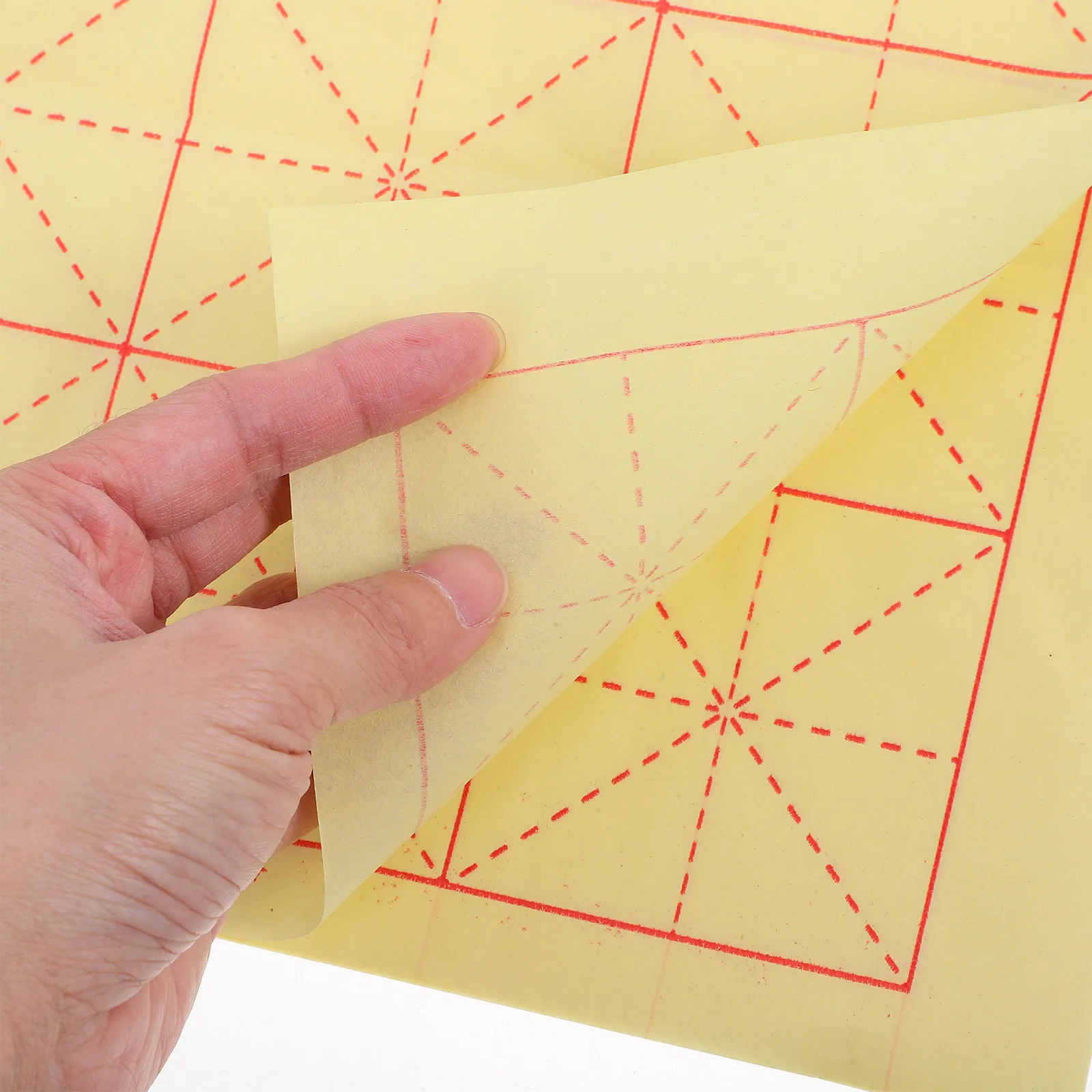 200Pcs Chinese Calligraphy Practice Paper Xuan Rice Paper Sheets for Beginners Grid Guided Stroke Control Long Session Practice