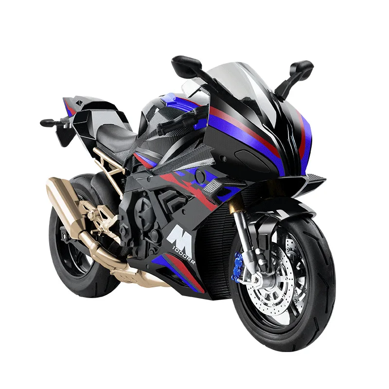 

1:10 Kawasaki BMW Ducati, имитация сплава, модель мотоцикла, звук и свет, раздвижная игрушка, украшение автомобиля, подарок
