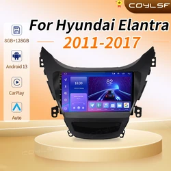 For Hyundai Elantra 2011 -2016 Android 13 Car Radio Stereo Multimedia Video Player Carplay Auto 2din Recorder