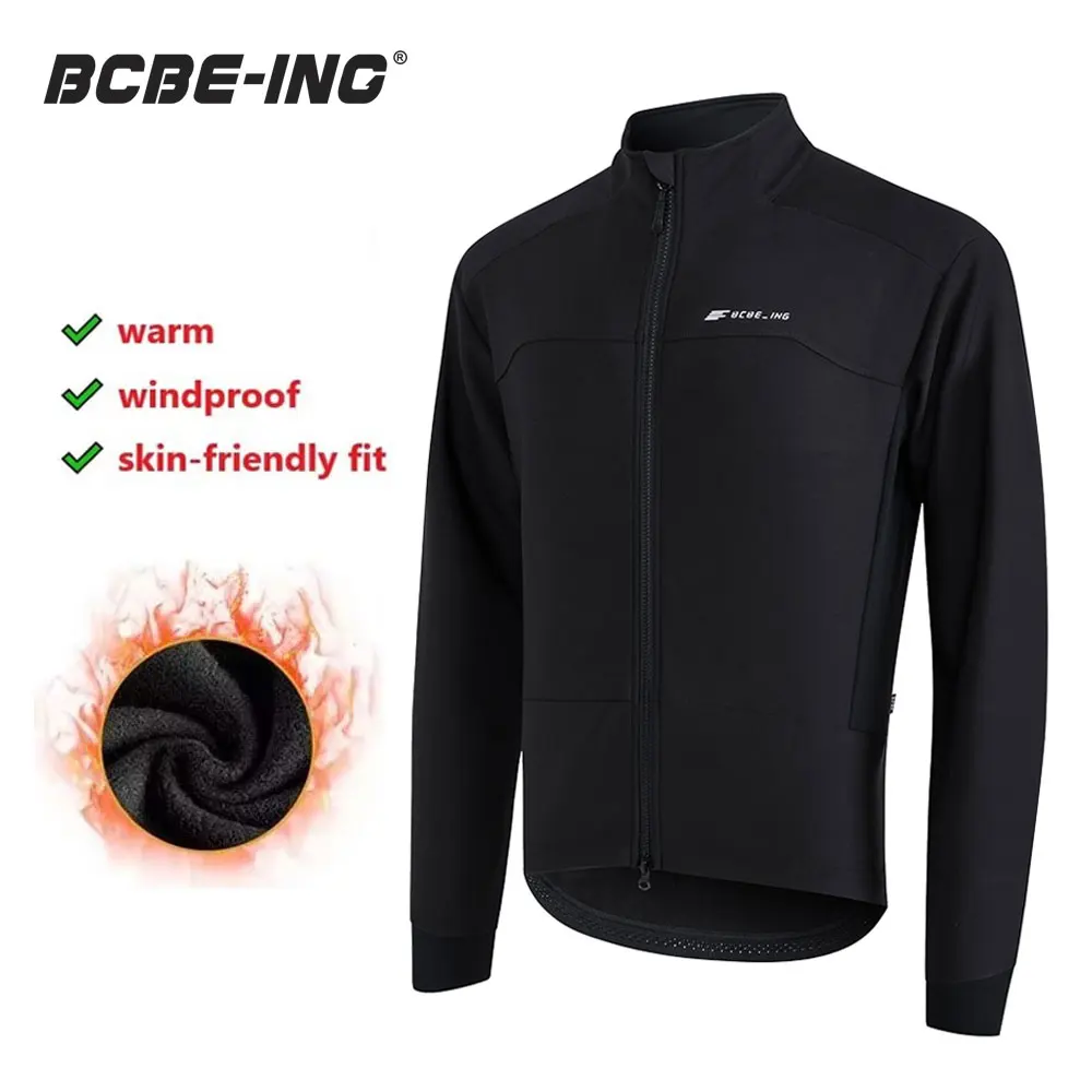 

BCBE-ING зимняя велосипедная куртка мужская термофлисовая велосипедная куртка с длинным рукавом теплая мягкая велосипедная куртка ветрозащитный трикотаж для 5 ~ 10 ℃