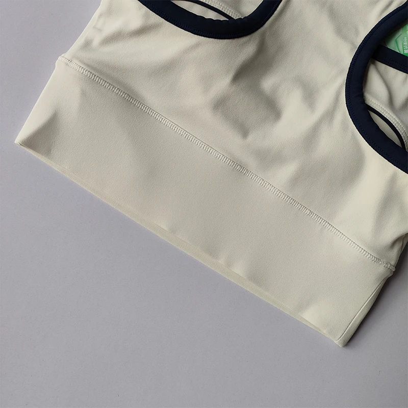 Neue Kontrastfarbene Amerikanische Retro-Sport-Lingerie mit Hochfestem Brustpolster, Yoga-Schöner Rücken, Pendler-Fitness-Oberteil – Detail 11