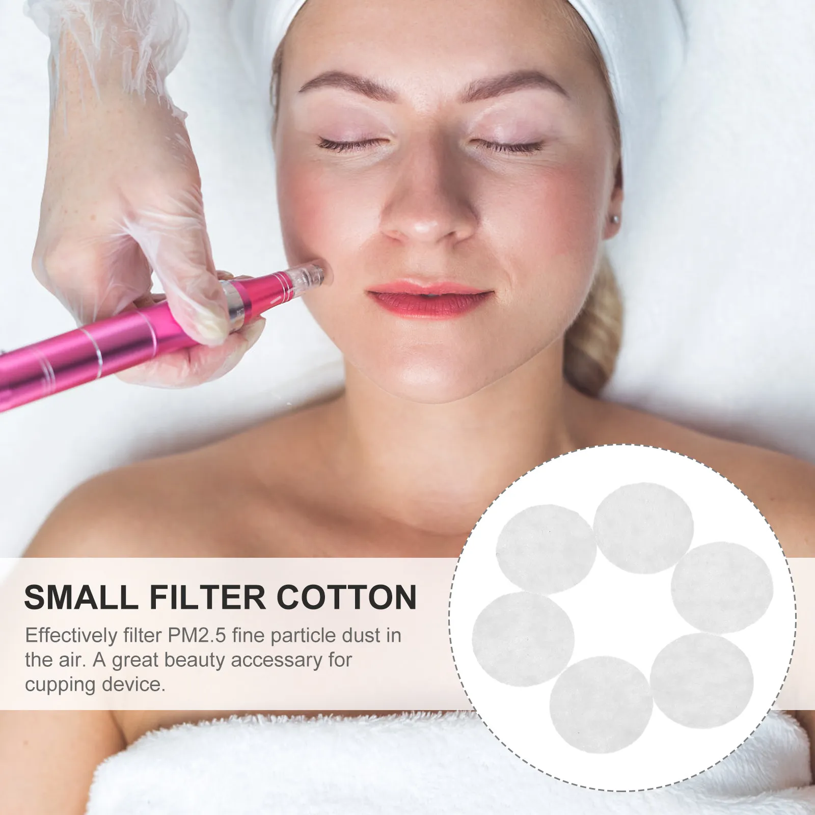 2Pack Filter Cotton Core Replacement Round Cotton Pads White Size L Disposable .5 Facial Vacuum Filters Cupping Device