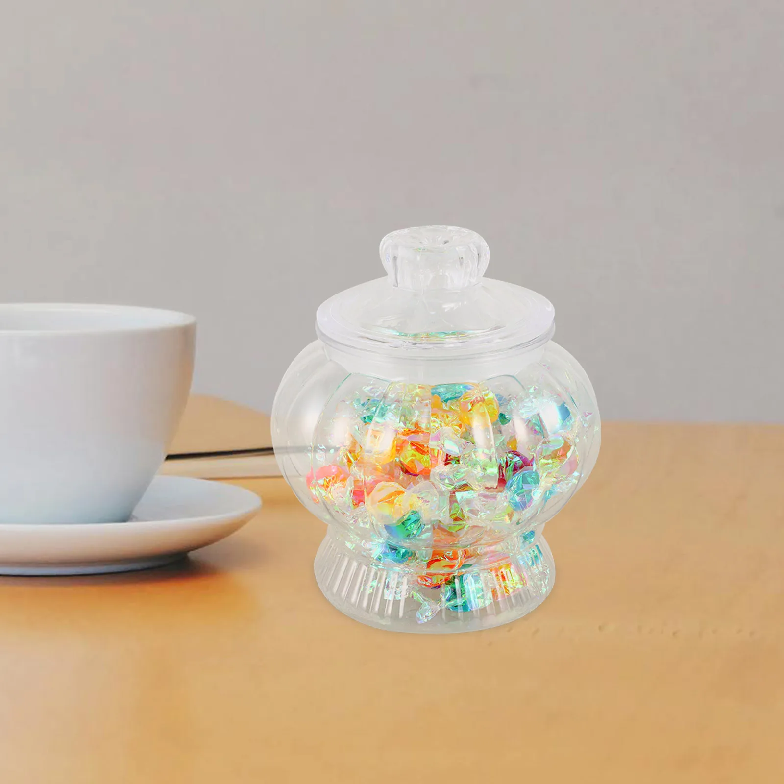 

2Pcs Clear Candy Jars 550ml Airtight Lids for Food Storage Cookies Snacks and Small Items Plastic Jar Candy Jars with Lids