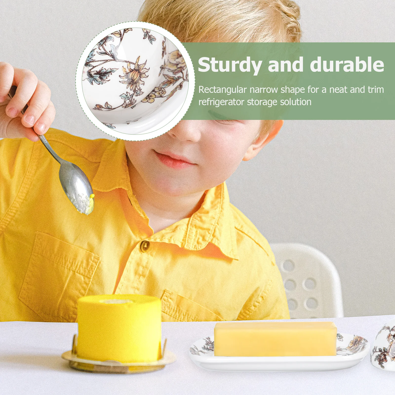 Ceramic Butter Box Exquisite Dish Plate Food Service Serving Containers with Lids Refrigerator Nut