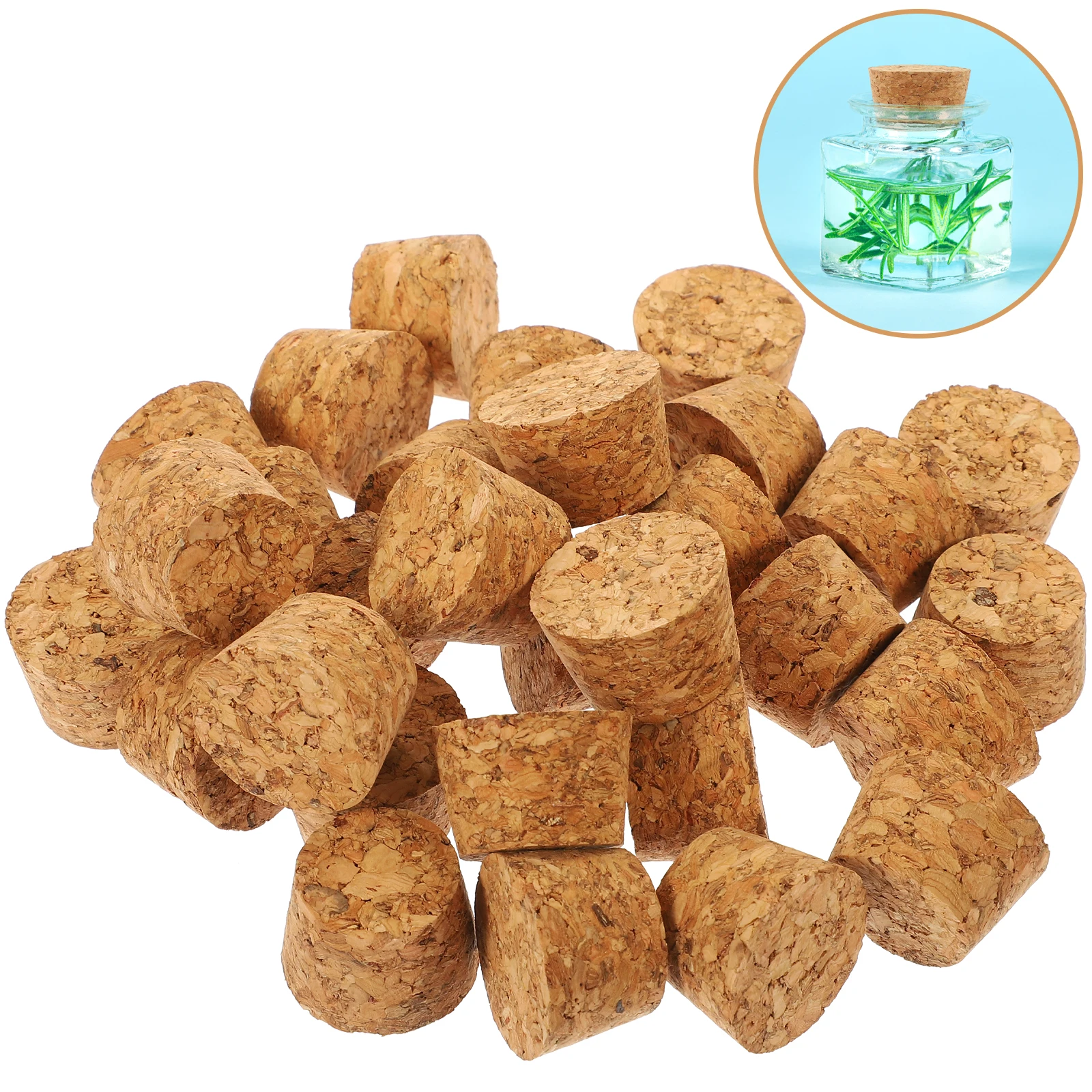

30 Pcs Glass Bottle Cork Corks Stopper Water Can Stoppers Party Beverage for Crafting Wooden Tapered Plugs