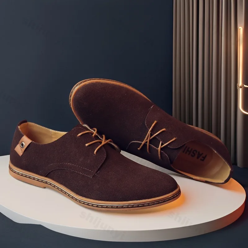 

Мужская повседневная обувь-оксфорд, осень 2023, новая официальная обувь, удобная замшевая кожаная обувь для отдыха и бизнеса, модельные туфли большого размера