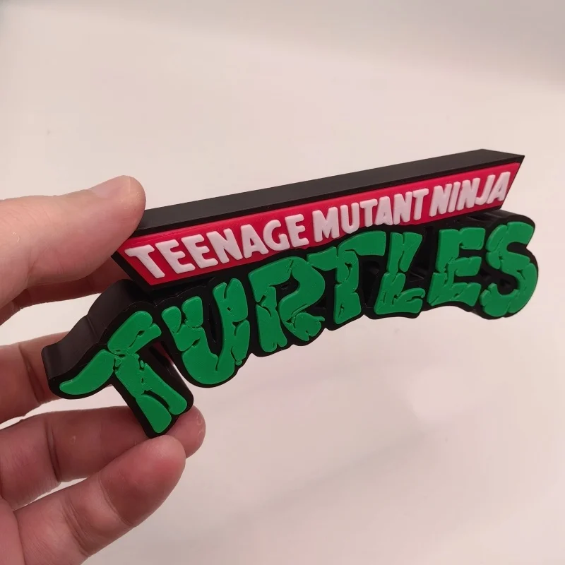 Ninja Turtle Logo Three Dimensional Font Standing Sign Three Dimensional Signboard Handheld Decoration Model Toys