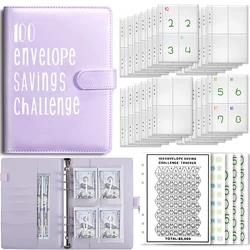 100 Envelope Challenge Binder Save Savings Challenges Loose-Leaf Binder Budget Binder with Cash Envelopes Money Organizer System