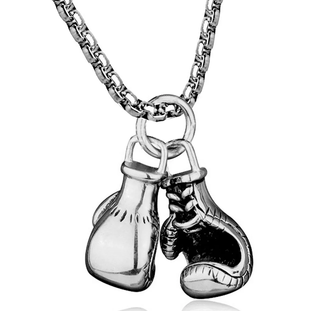 Mini Boxing Glove Necklace Gold Color Chain Pair Boxing Glove Pendant Necklaces For Men Boys Charm Fashion Sport Fitness Jewelry