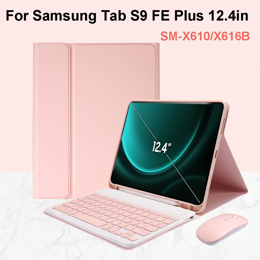 

Case for Samsung Galaxy Tab S9 FE Plus 12.4inch Detachable Bluetooth Keyboard Case For Samsung Tab S9 FE+ 12.4 SM-X610 X616B