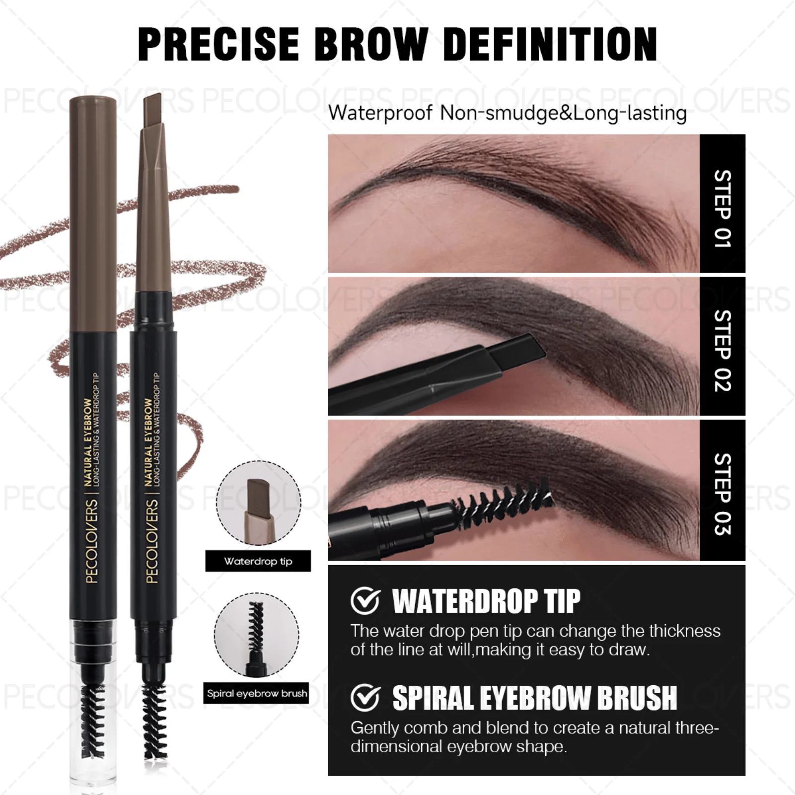 11PCS All-in-One Eye & Brow Makeup Set, 40 Shades Vibrant Color Eyeshadow Palette, Natural 3D Eyebrow Pencil, Quick-Dry Liquid Eyeliner, Volumizing Curling Mascara with Makeup Brushes, Waterproof Sweat-proof, Blendable Matte Shimmer Eyeshadow Kit