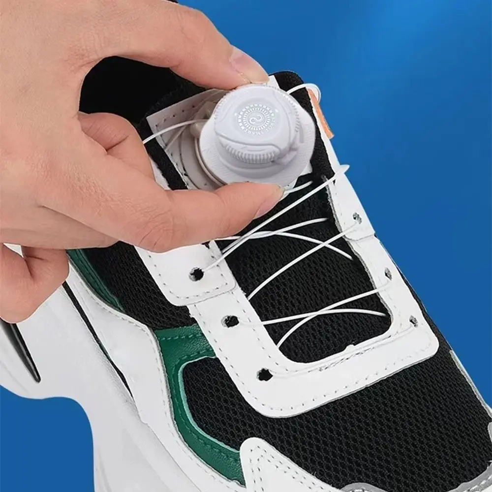 1Pair Swivel Rope Shoelace Turn Buckle Automatic Metal Wire No Tie Shoe Laces Sneaker Casual Shoes Running Shoes Universal