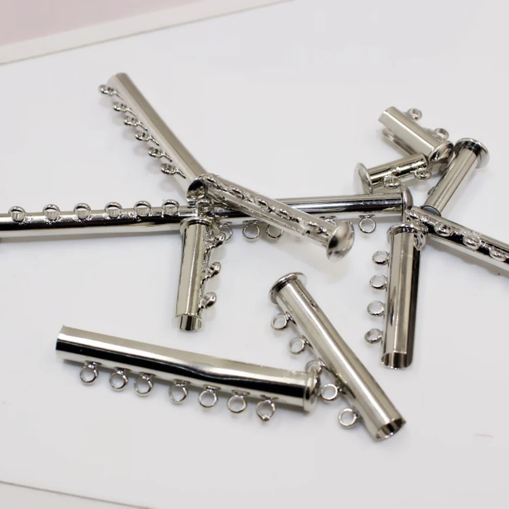 

10Pcs Pearl Multi Strand Slide Tube Lock Clasp Magnetic Connectors for Jewelry Making Necklace Bracelet Findings