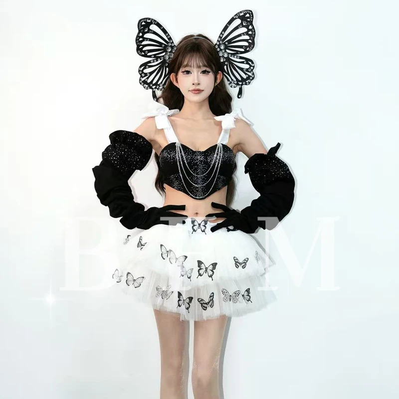 

Women Group Jazz Dance Costumes Team Stage Performance Festival Outfit Gogo Clothing Bar Nightclub Ds Dj Rave Wear XS9975