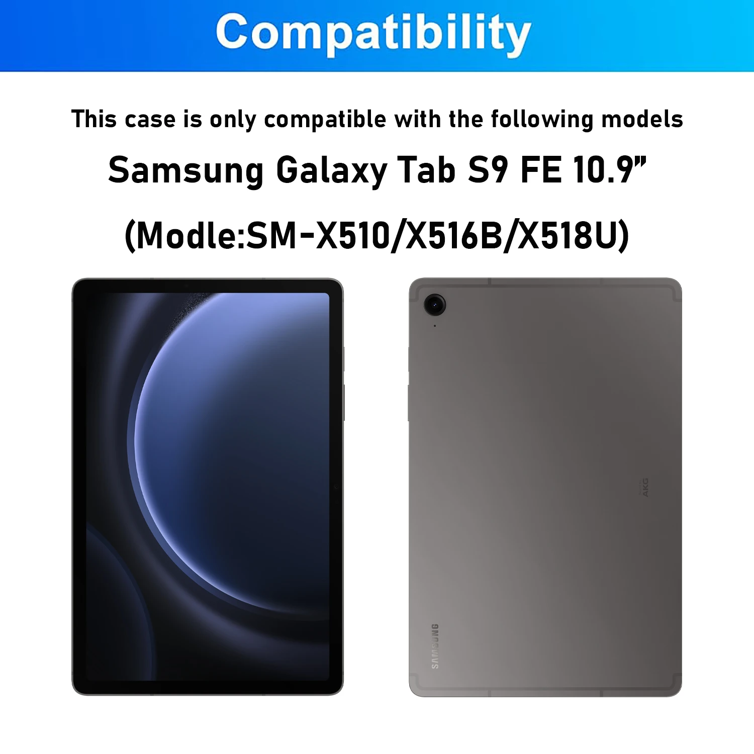 Чехол для Samsung Galaxy Tab S9 FE 10,9 дюйма, чехол-клавиатура для Samsung Galaxy Tab S9 FE 10,9 дюйма SM-X510/X516B/X518U