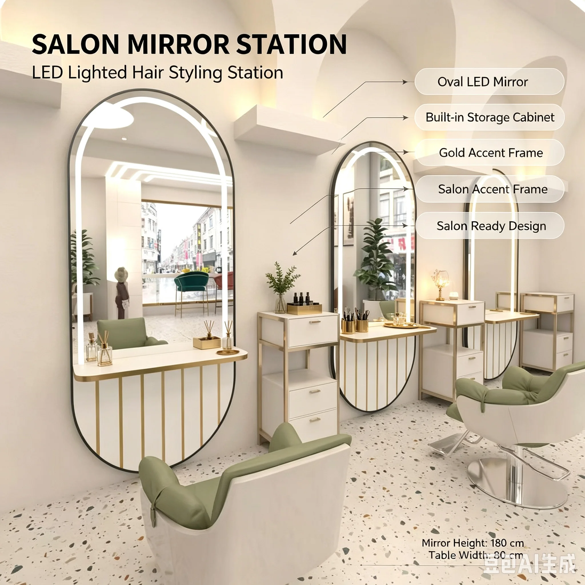 SCY hair salon special single-sided mirror with countertop wall-mounted hair perm and dyeing mirror table