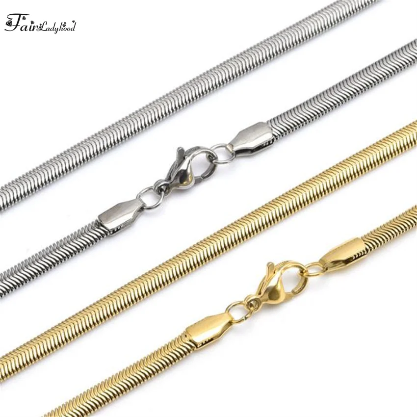 1/1.5/2.4/4mm Waterproof Stainless Steel Sliver Color Necklace High Quality Round Snake Chain Jewelry Accessory for Men Women