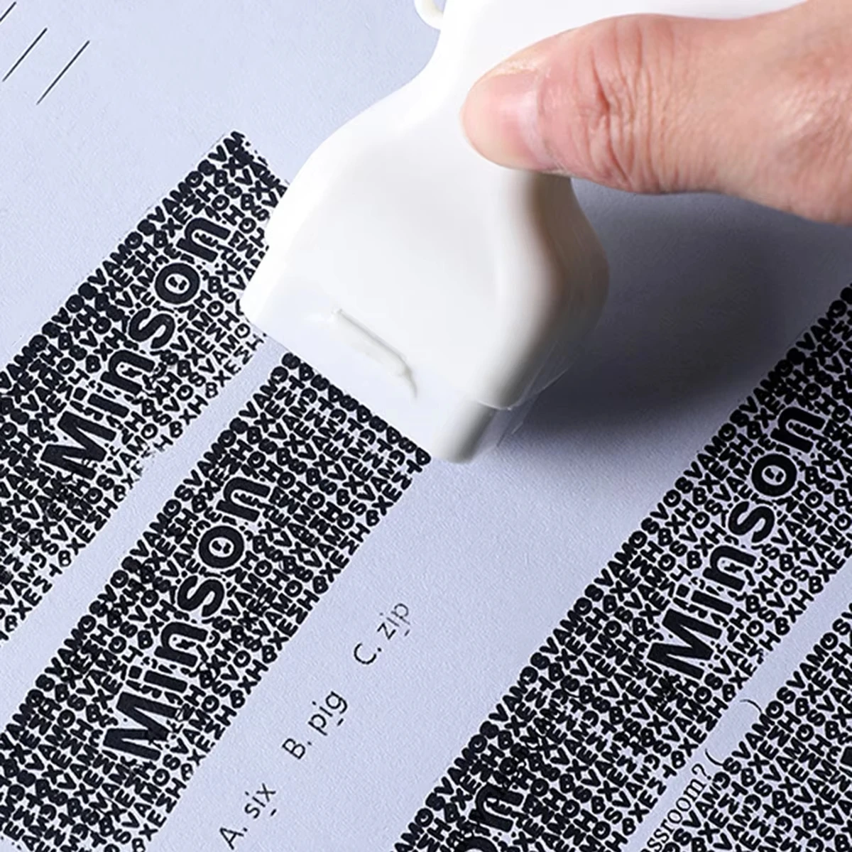 Portable Rolling Privacy Security Stamp For Quick Masking Of Personal Confidential Information Refillable For Repeated Use