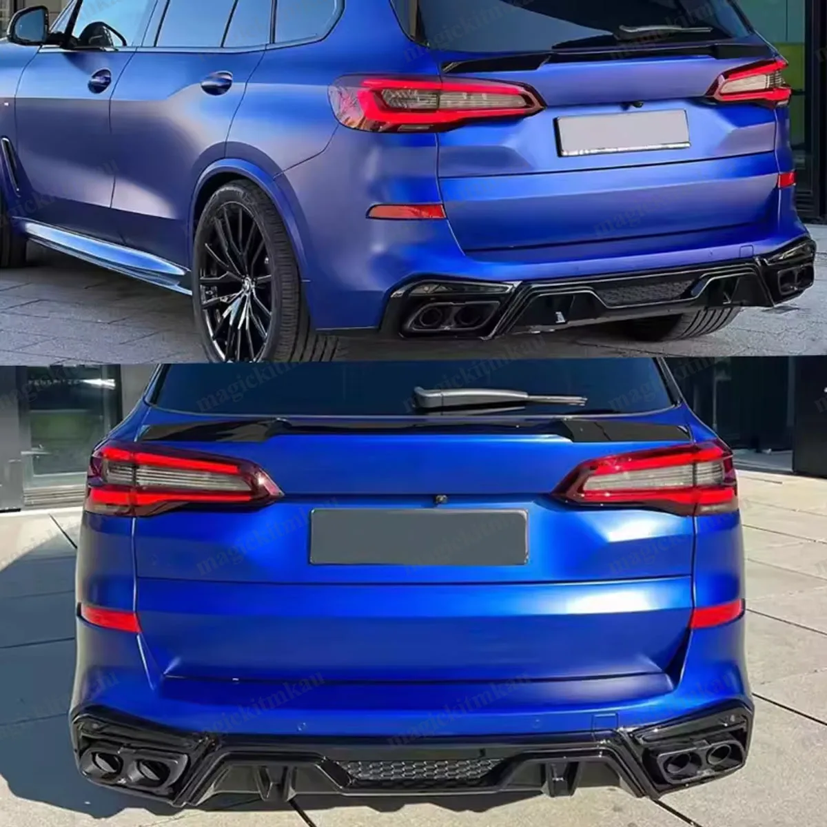 

Magickit Rear Diffuser Bumper Lip Guard Protector Cover for BMW X5 G05 M Sport 2019-25 Rear Bumper Lip Diffuser Glossly Black